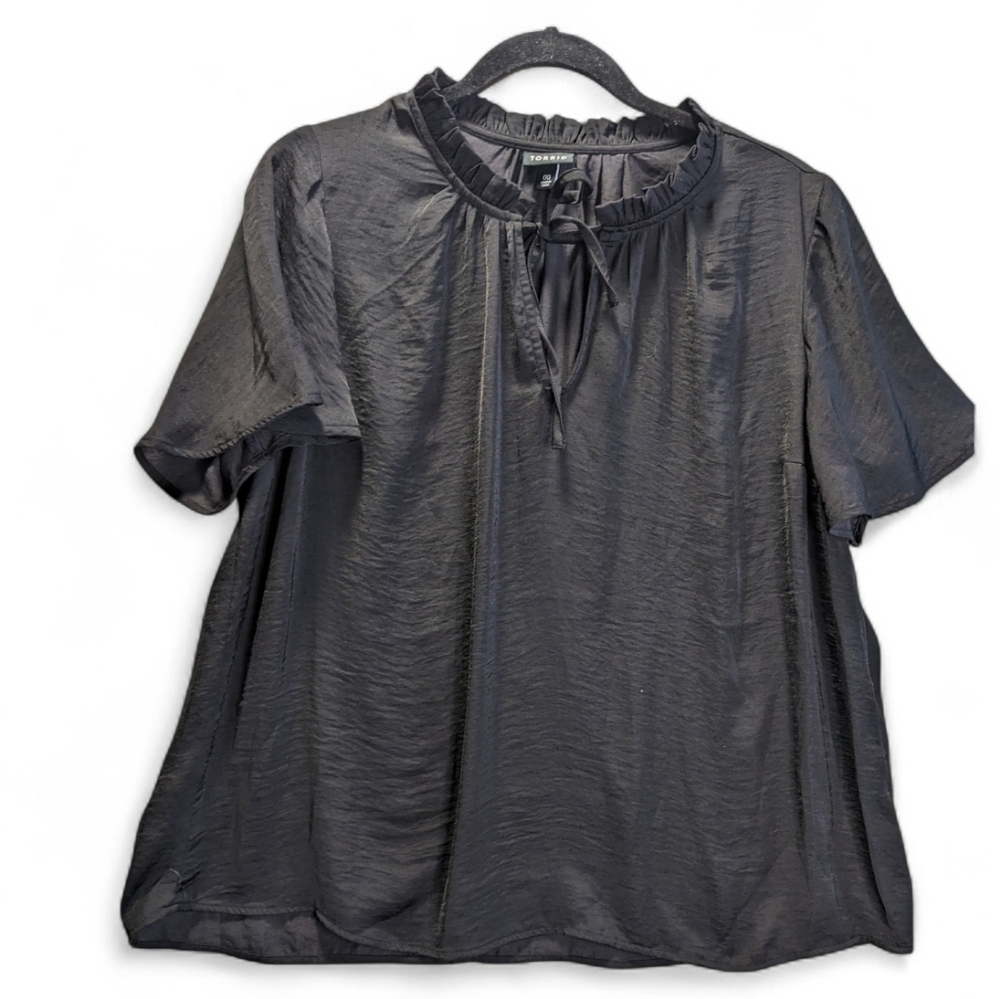 Torrid Black Satin Blouse Lightweight 2025 Size XL - Picture 5 of 11